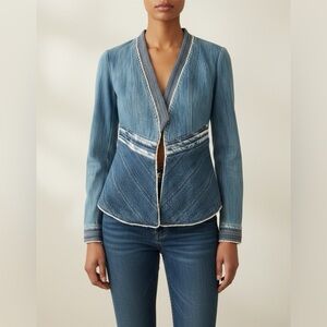 Kobi Halperin Denim Patchwork Boho Blazer/ Jacket